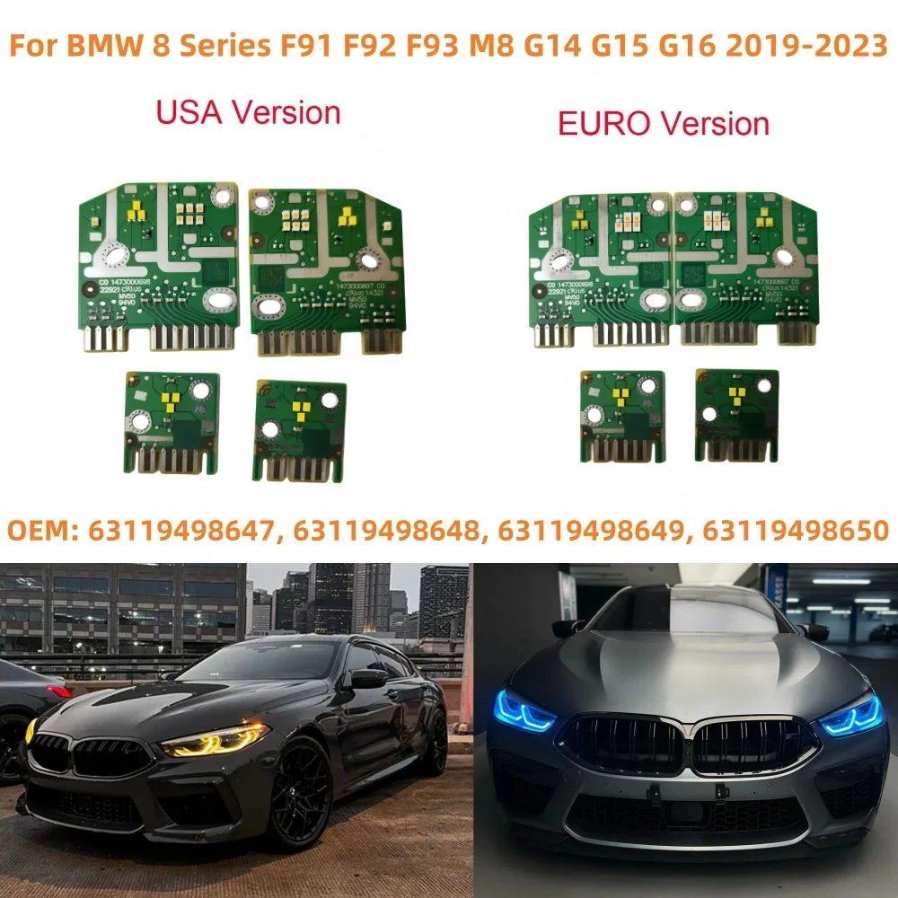 

Светодиодные платы дневных ходовых огней для BMW 8' F91 F92 F93 M8 G14 G15 G16 2019-2023 годов, фары, чипы DRL, автомобильные аксессуары