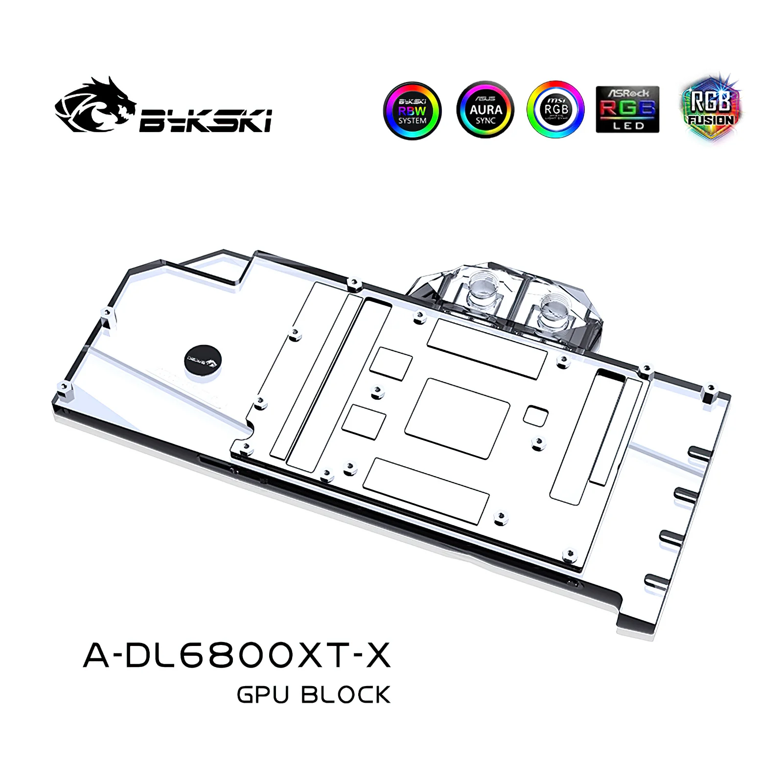 Bykski cubierta completa RGB bloque GPU de refrigeración por agua para Dataland RX 6800XT 16GB X A-DL6800XT-X