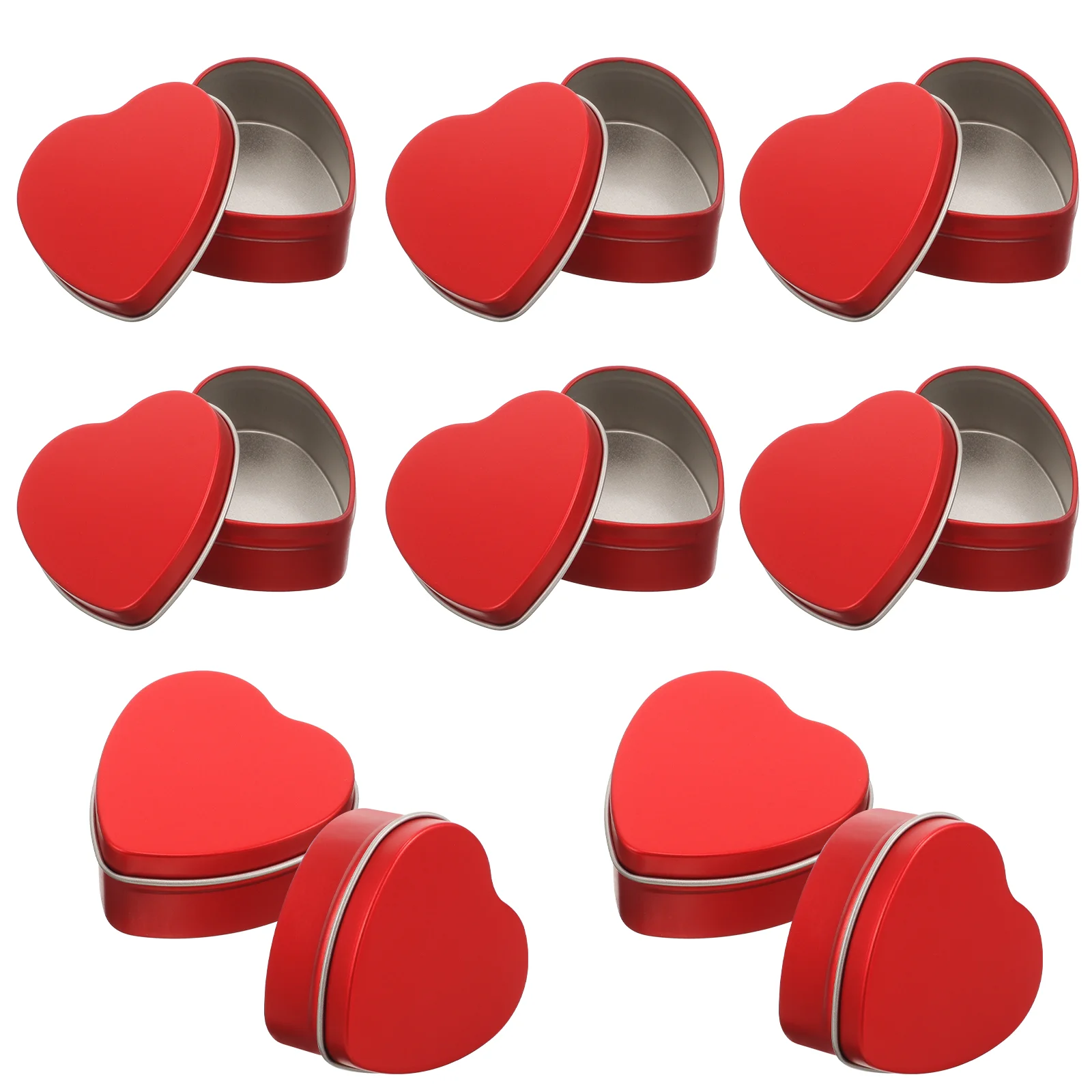 

10 Pcs Heart Shaped Candy Box Tinplate Boxes Chocolate Decorate Biscuit Cans Wedding Present Case Cookie Packing for Child