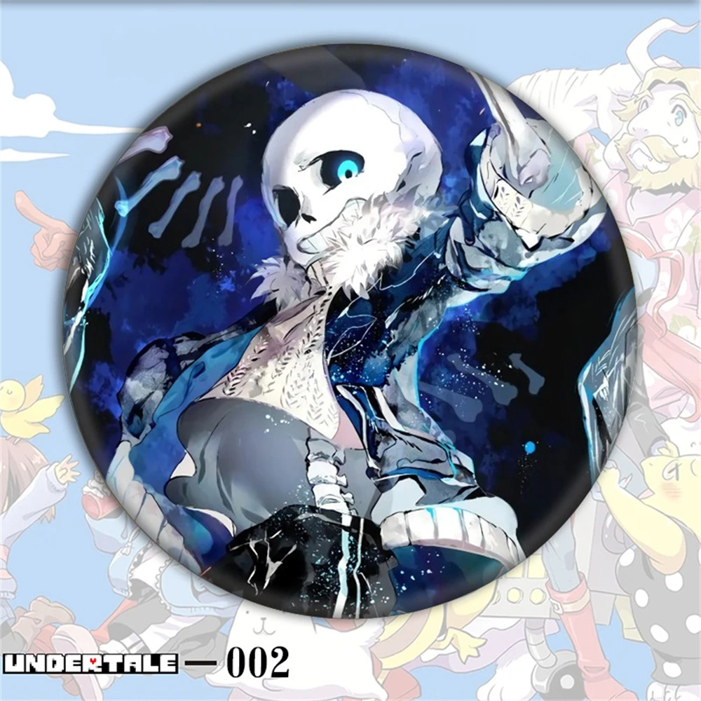 58mm Anime UNDERTALE Frisk Sans Papyrus Flowey Cosplay COSTUME Badge broche SPTE fer blanc broche ﻿   Accessoire Gilf