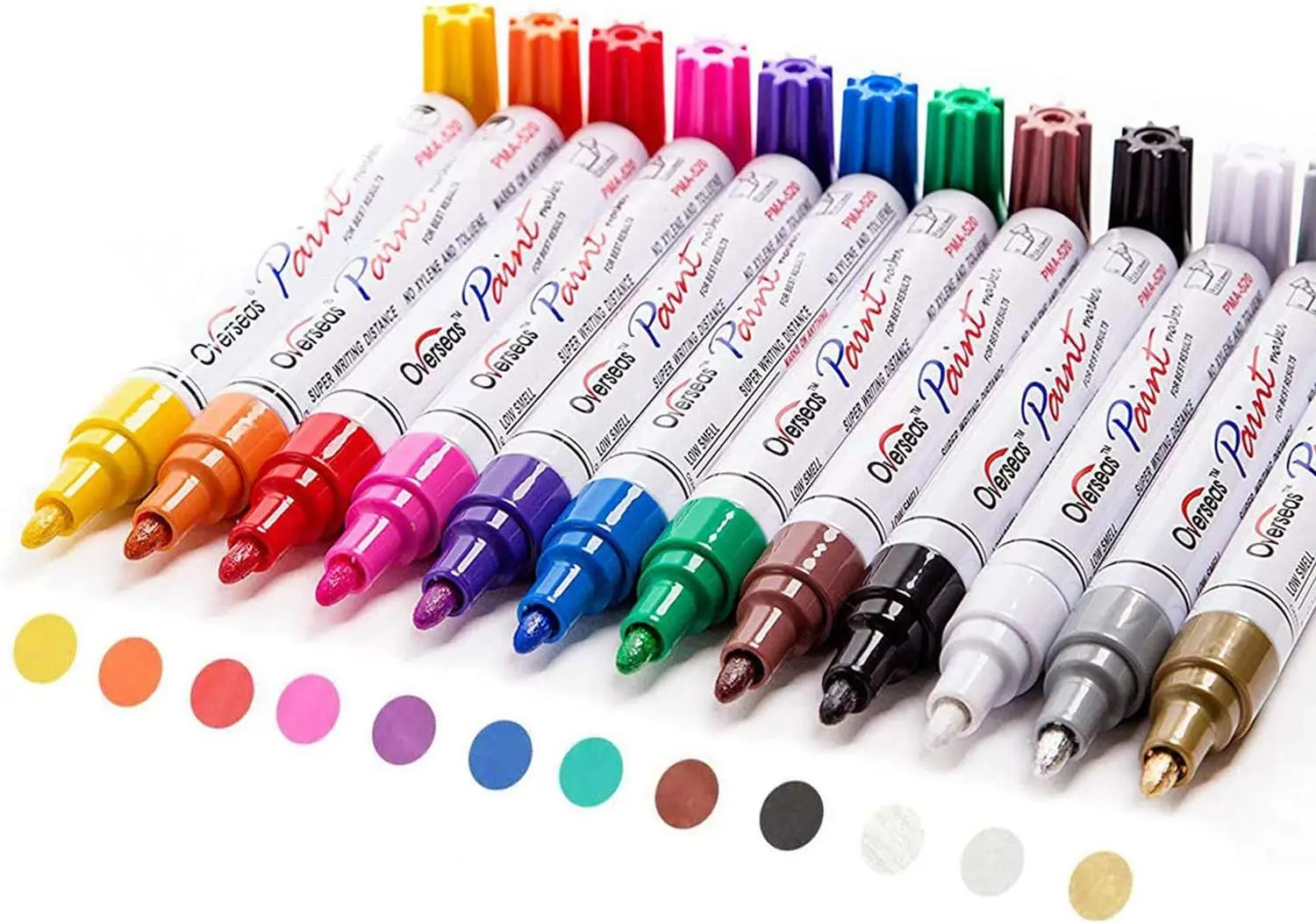 

Quick-Dry Permanent Paint Markers for Rocks, Wood, Fabric, Plastic, Canvas, Glass & DIY Crafts - Waterproof & Fade-Resistant