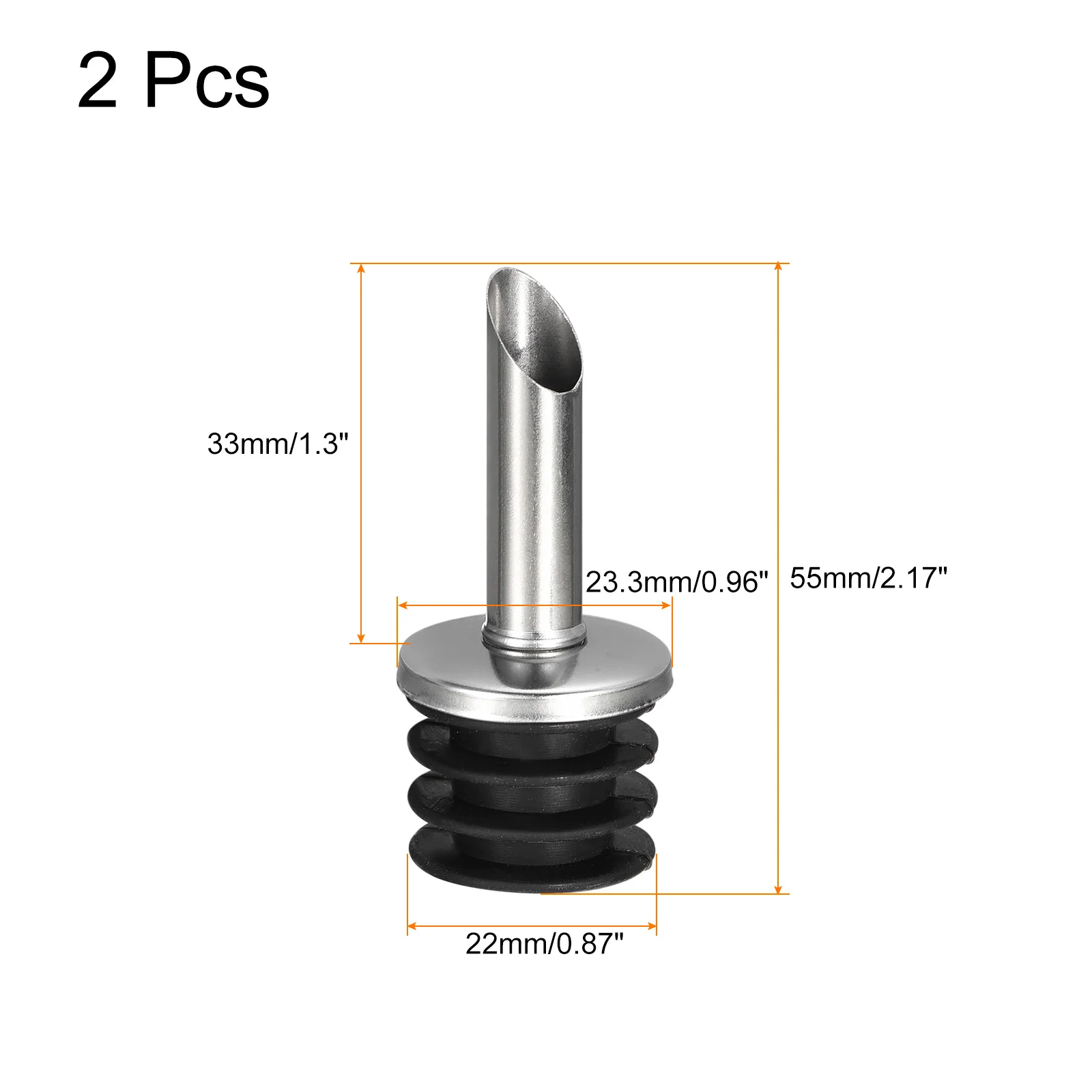 2/4pcs Stainless Steel Bottle Pourers Olive Oil Spout Wine Pourers Liquor Pour Spouts for Liquid Olive Oil Wine Liquor Bottles