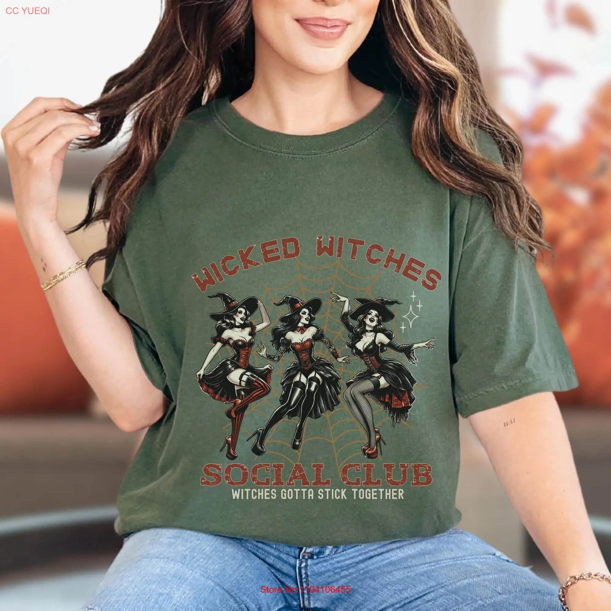 Vintage Inspired Wicked Witches Social Club Comfort Colors T shirt Burlesque Styled Trendy Gothic Spooky Retro Witch