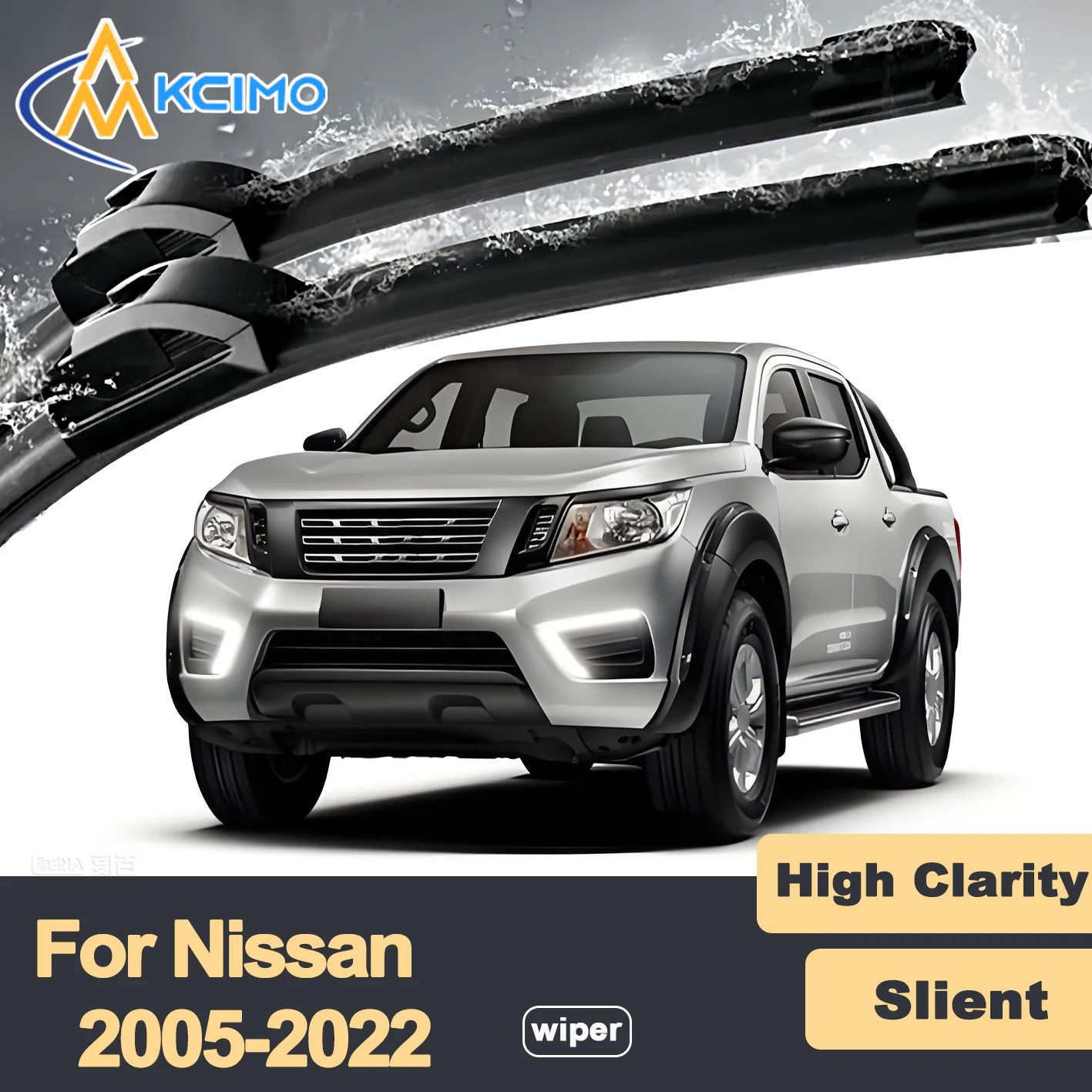

Premium Rubber Durable Silent Windshield Wiper Blades 2pcs for Nissan Navara D06 2005-2022 Frontier Suzuki Equator ACMAT ALTV