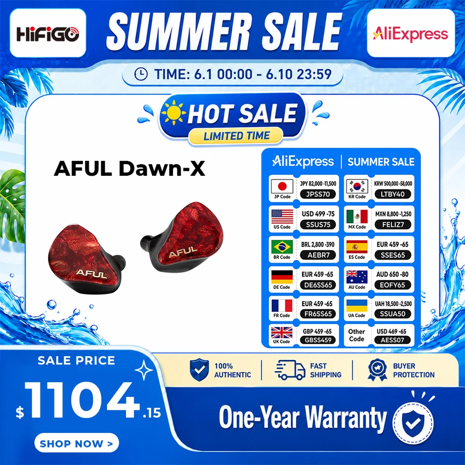 AFUL DAWN-X フラッグシップイヤホン 1DD+8BA+4EST+1BC ハイブリッド