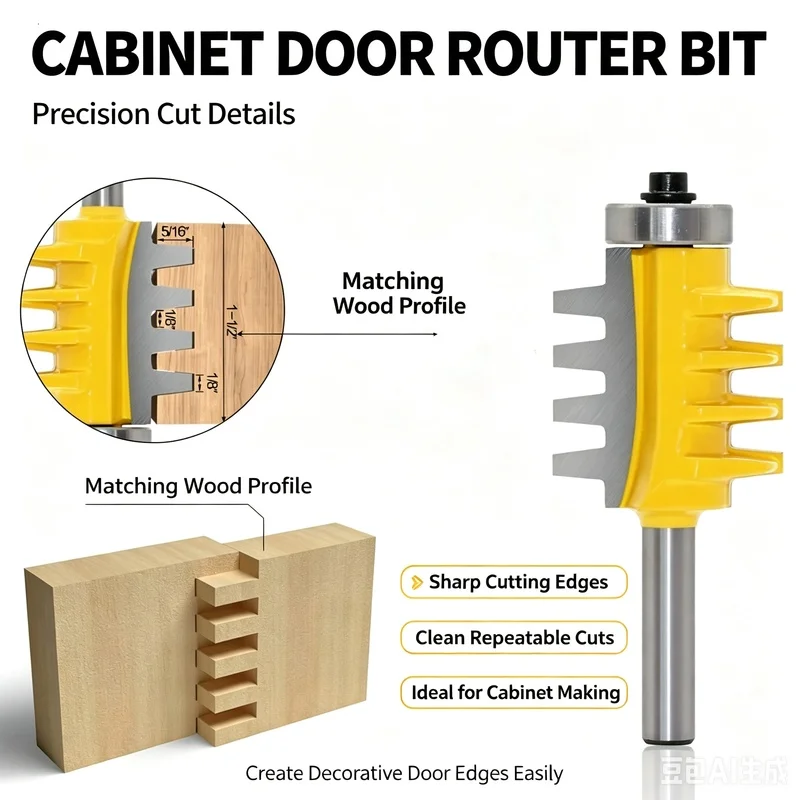 8mm Shank Finger Joint Router Bit, Wood Splicing Tenon Cutter, Woodworking Grooving Milling Tool for Engraving Machine
