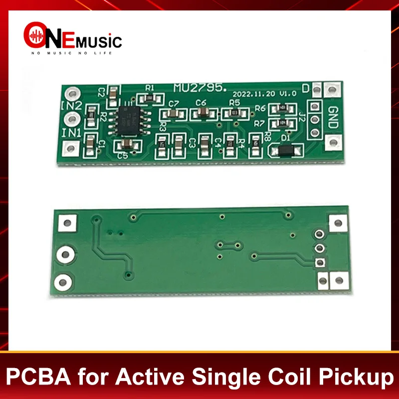4Pcs PCBA for Single Coil Pickup Active Pickup Building 50.2x15.7mm IC-TL-061C Pickup Parts for Electric Guitar Green