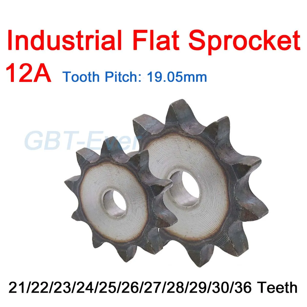 1Pcs 12A 21-36 Teeth Chain Drive Flat Sprocket Carbon Steel Roller Chain Gear Tooth Pitch 19.05mm Industrial Sprocket Wheel