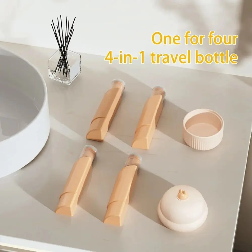 4-in-1-Reiseflaschen-Set aus Silikon, auslaufsicher, 60 ml, Flüssigkeitsspender-Flasche, tragbar, platzsparend, Pressbehälter, Organizer