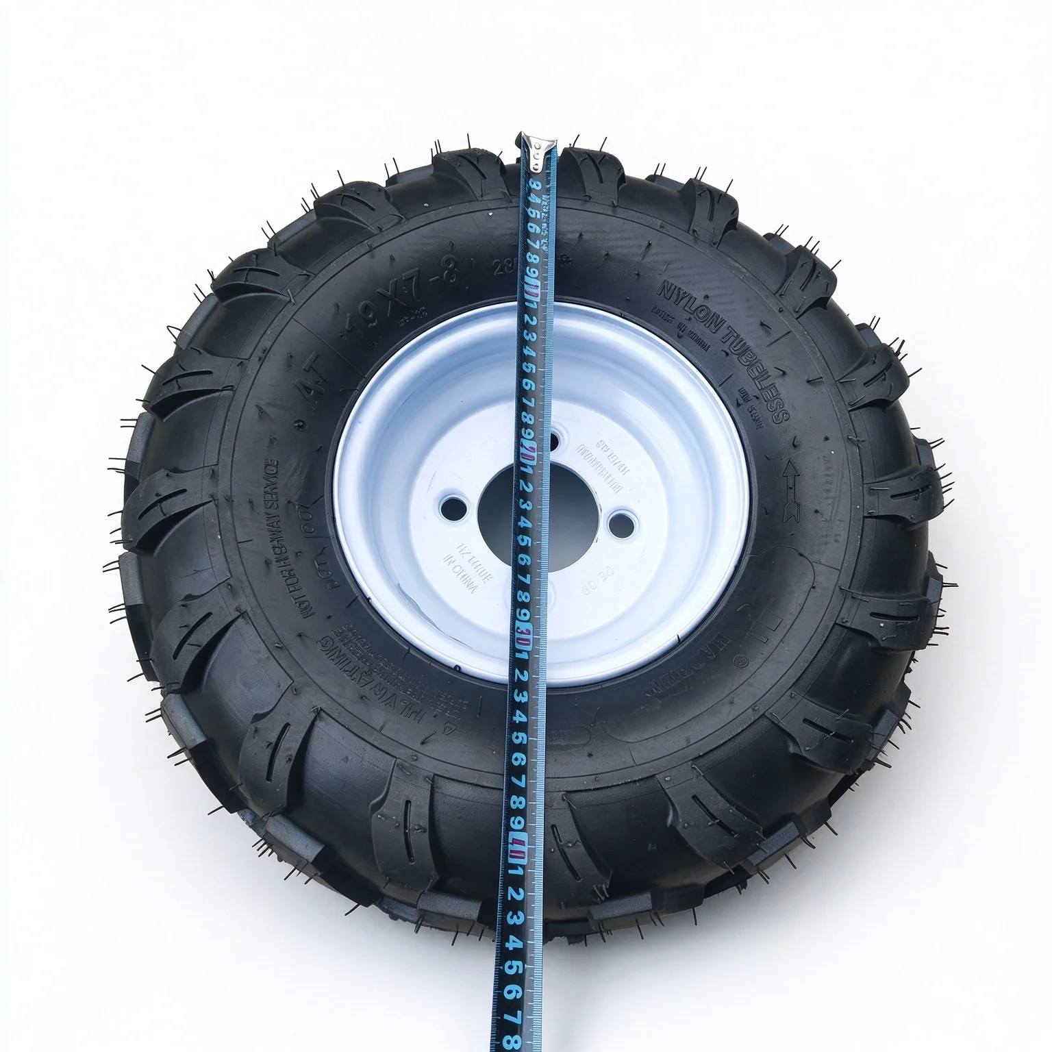 19x7-8 ATV Tubeless Tire With Rim, All Terrain Off Road Tire for Go Kart Mini Motorcycle Lawn Mower Patrol Vehicle Quad Buggy