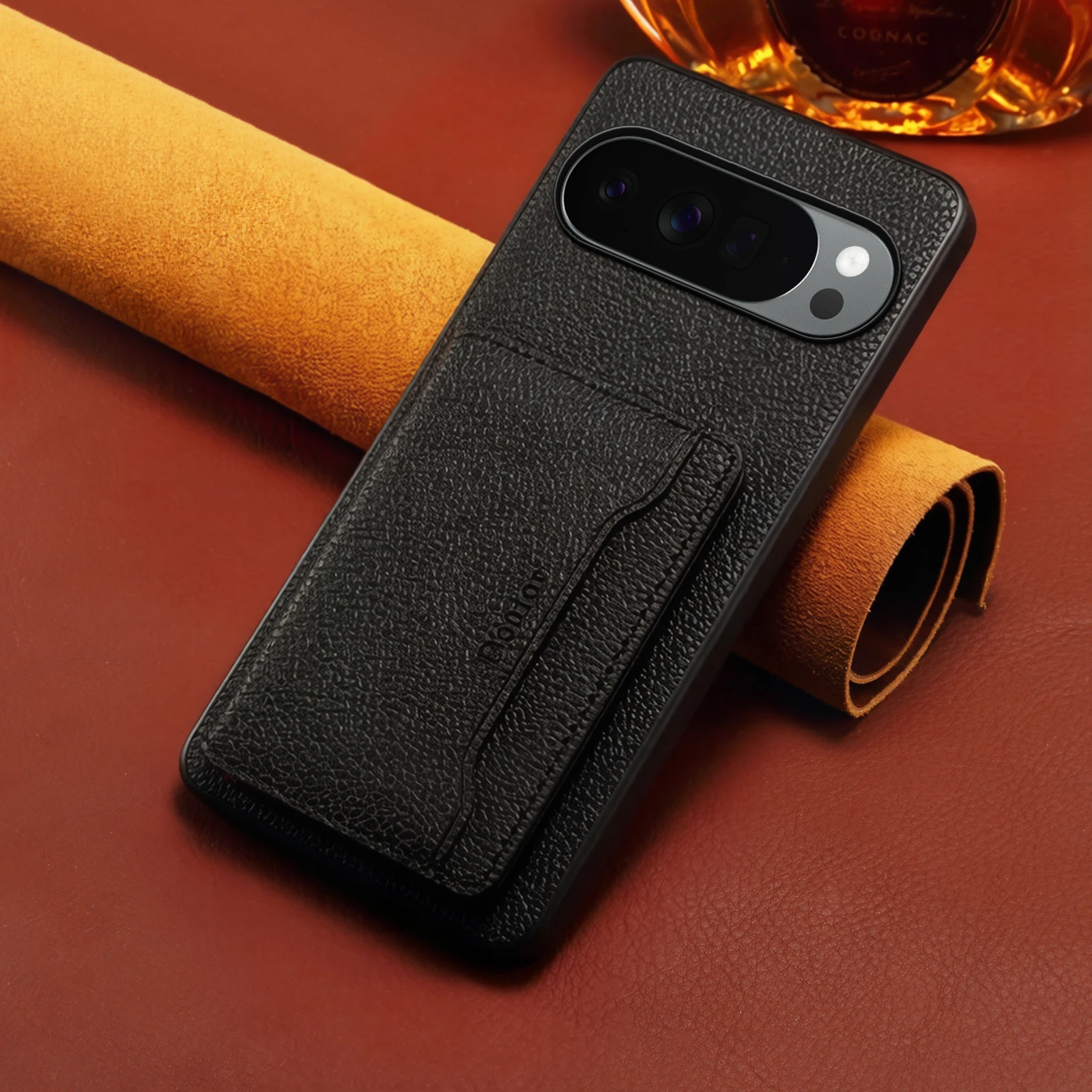 Premium Leather Phone Cover for Google Pixel 8 9 10 Pro XL Shockproof Matte TPU Bumper Shell with Detachable Magnetic Wallet