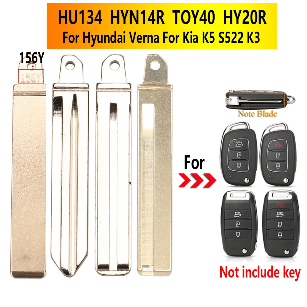 

10pcs Original #156Y HU134 HYN14R TOY40 Replacement Smart Remote Folding Flip Car Key Blade For Hyundai Verna For Kia K5 S522 K3