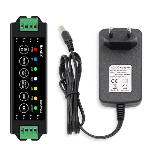 Imagen 2 del producto Herdio amplificadores de potencia para el hogar de 4 vías Audio Bluetooth y Mini amplificador auxiliar para altavoces de techo de pared de baño enchufe UE/EE. UU./REINO UNIDO/AU