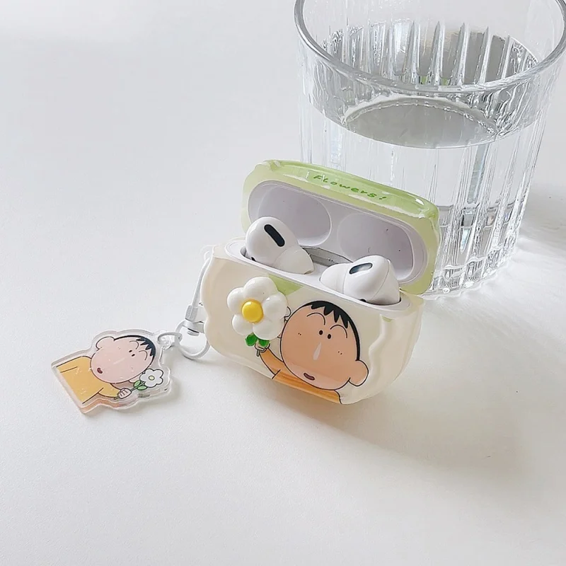 เคสหูฟังลายชินจังสุดน่ารัก เคสหูฟังสำหรับ AirPods 1 2 3 Pro 3 4 Pro2 2nd กล่องหูฟังไร้สายบลูทูธ