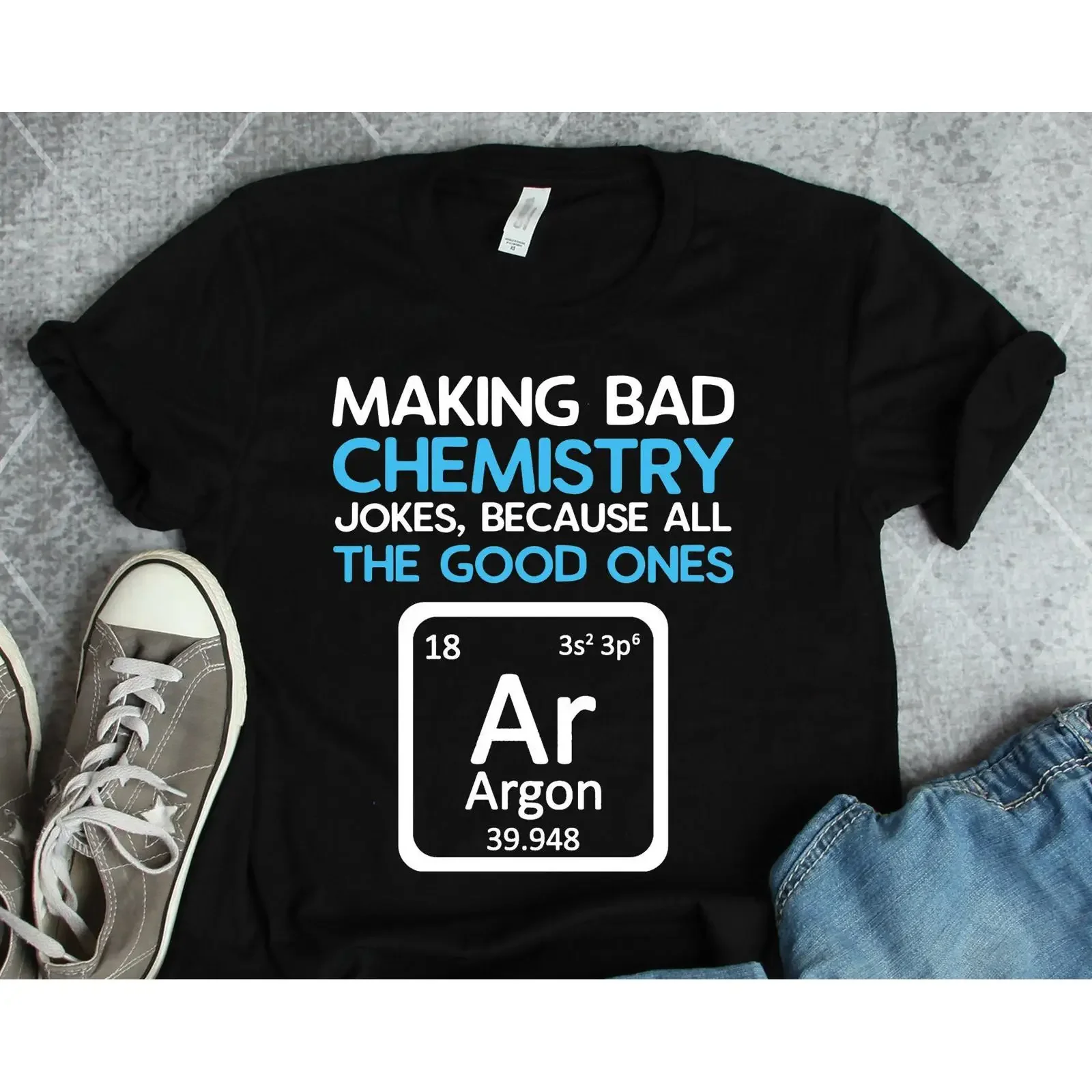 Funny Chemistry Joke Argon Periodic Table T Shirt Science Pun for Chemist Teacher Lover Casual vintage Washed designer clothes