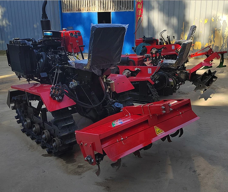 China Rotavator Cultivators Agricultural Farming Mini Rotary Tiller Crawler Tractor Cultivators
