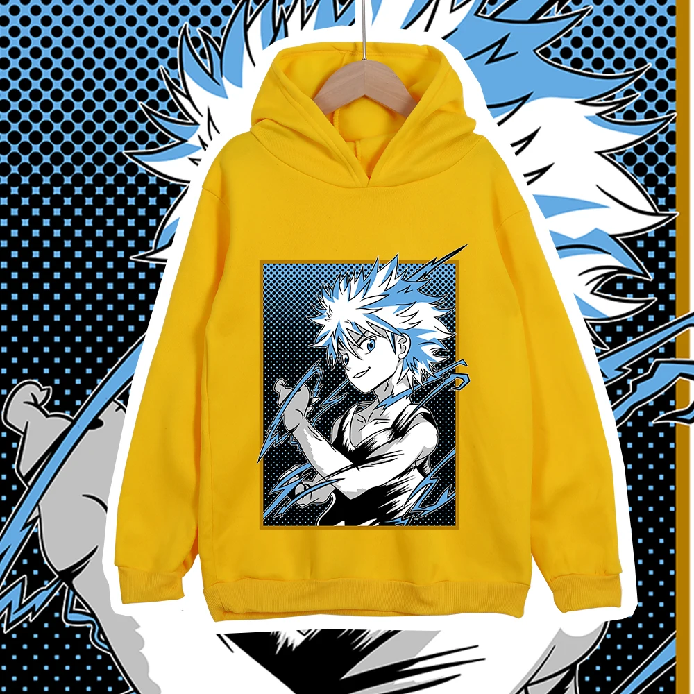 

Hunter x Hunter Killua Printed Cotton Hoodie Unisex Kids Sweatshirt Anime Cosplay Pullover for Children 100-160cm