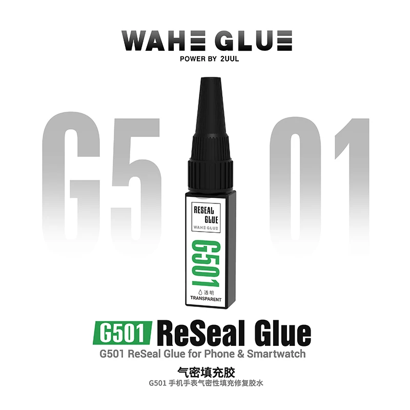 2UUL WAHE G501 Reseal Glue 20ml Transparent Clamp-Free Heat-Free One-Way to Fix Air Leak for Mobile Phone Repair