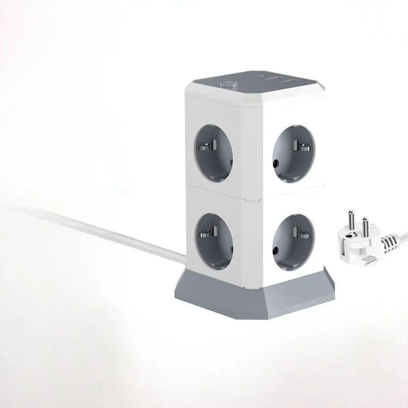 

Countertop Us Tower Plug USB Charger Multi Plug Outlet For Home Office Dorm UK/US/EUTower Surge Protector Tower Extension Socket