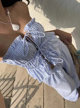 

Faionable полосатый цветной комплект женской одежды, длинные брюки, топ и бот Ele Sle, комплект из 2 предметов, осенняя коллекция