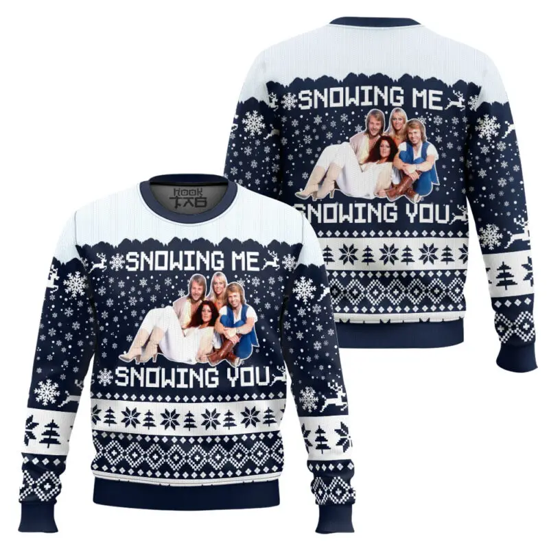 

Snowing Me Snowing You Abba Ugly Christmas Sweater Funny Holiday Party Pullover Oversize Sweater for Men Women Xmas Gift 2026