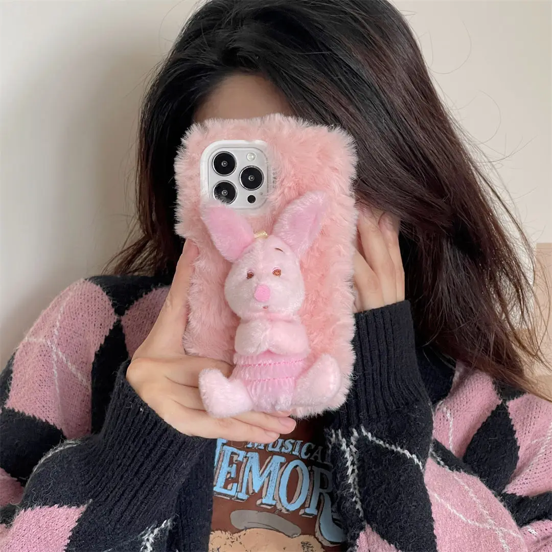 Plush Pijie Pig iPhone 15/13promax Plush 7/8plus Phone Case x Autumn/Winter Men and Women