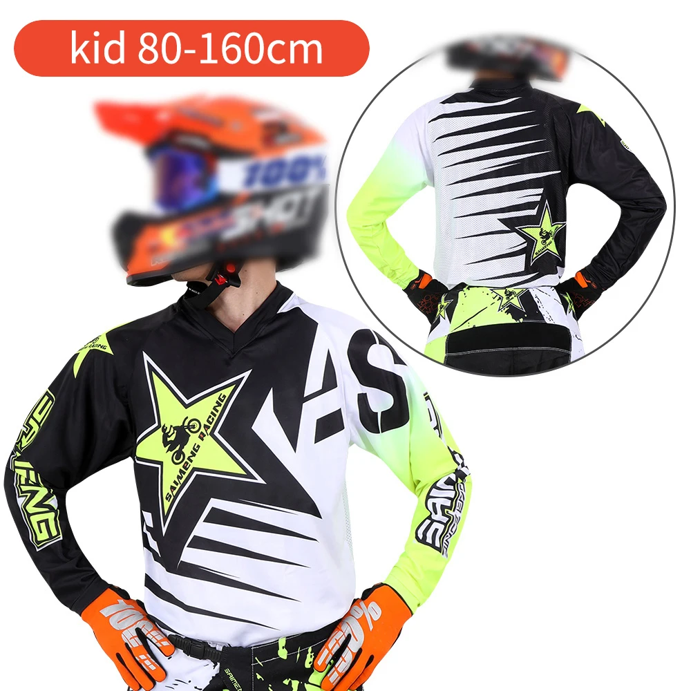 Children's off-road motorcycle jersey Motocross shirt Boys Girls 3 4 5 6 7 8 9 10 11 12 13 14 15 16 years old mx bmx Enduro Kid