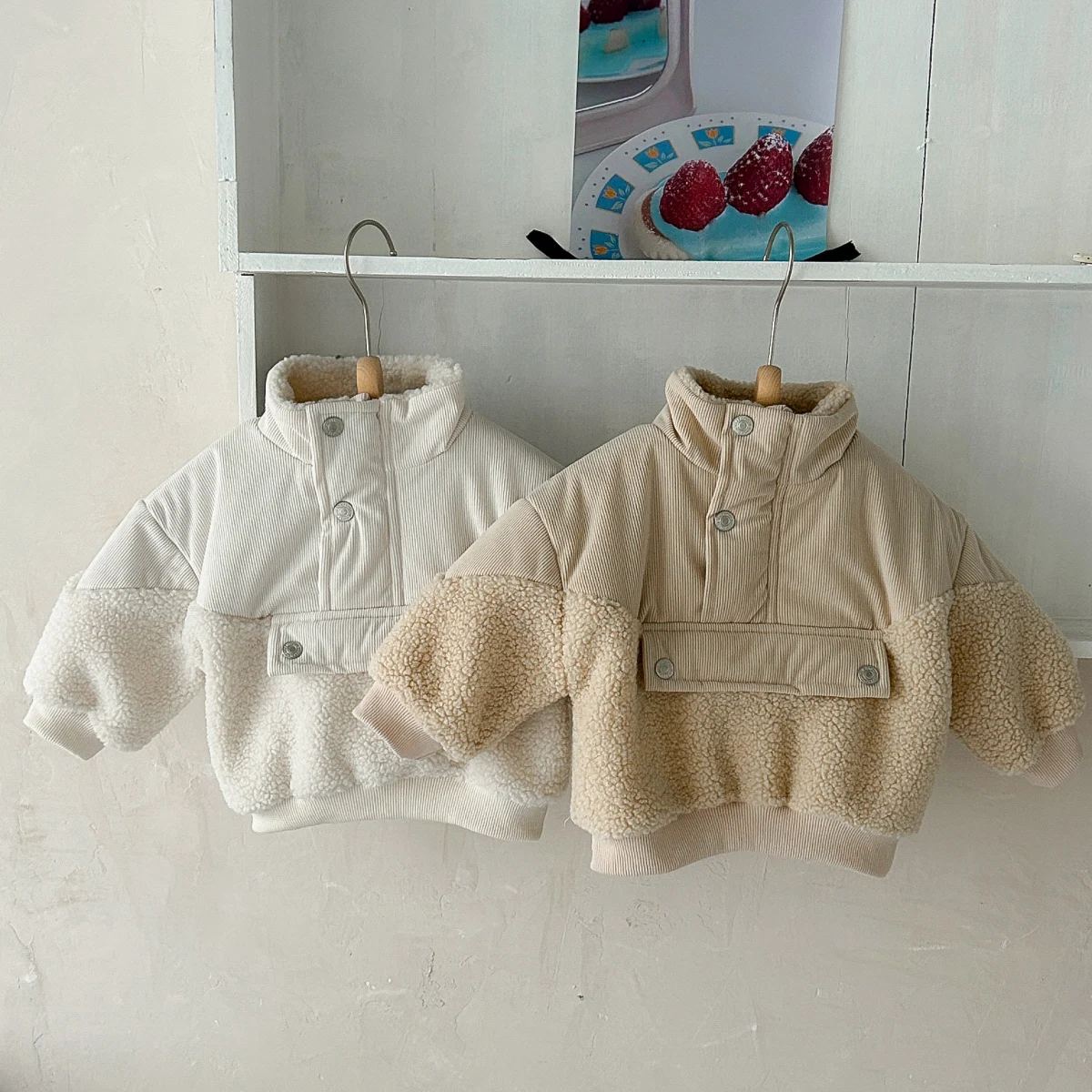 Winter Hot Baby Cotton Coat Solid Warm Infant Suit Boys Girls Baby Clothes Long Sleeve Zip Up Sports Top Baby Padded Clothes