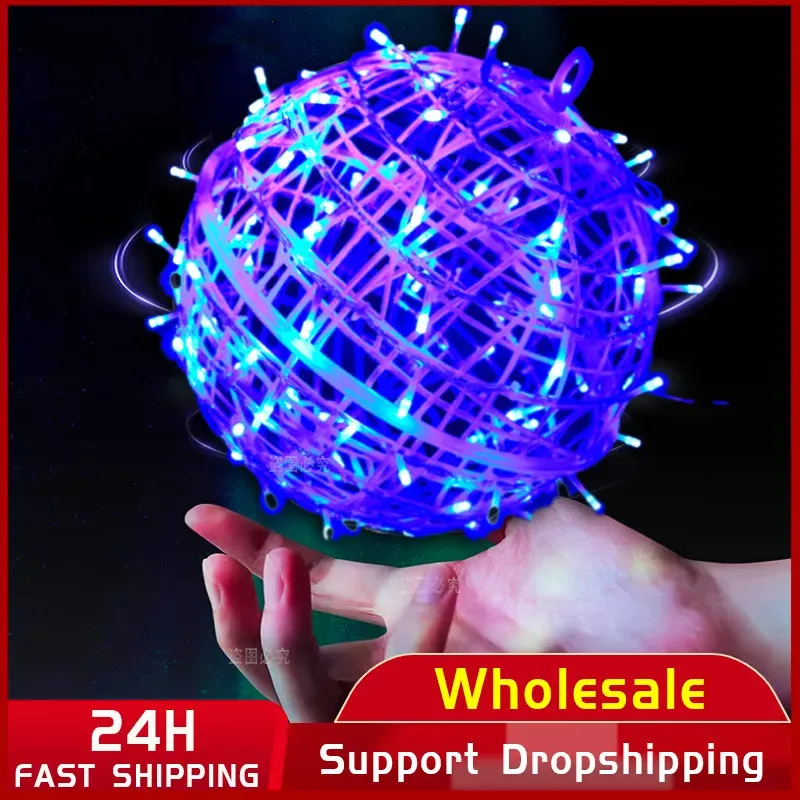 Cyclotron Flying Ball Pro Magic Boomerang Spinner Toys with LED Lights UFO Fly Orb Children Kids Toys Christmas Gifts