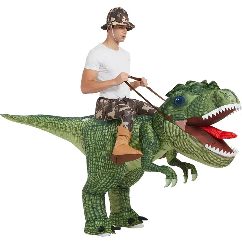 Dinosaur Inflatable Costume Riding T Rex Air Blow up Costumes Funny Party Halloween Costume for Adult
