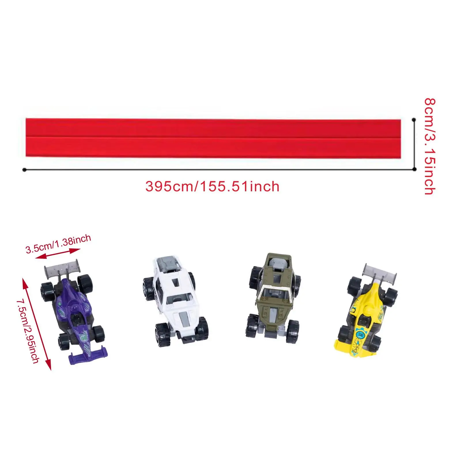 

Flexible Race Car Ramp Track Suction Cup Mount Multipurpose for Ages 3 up 4M