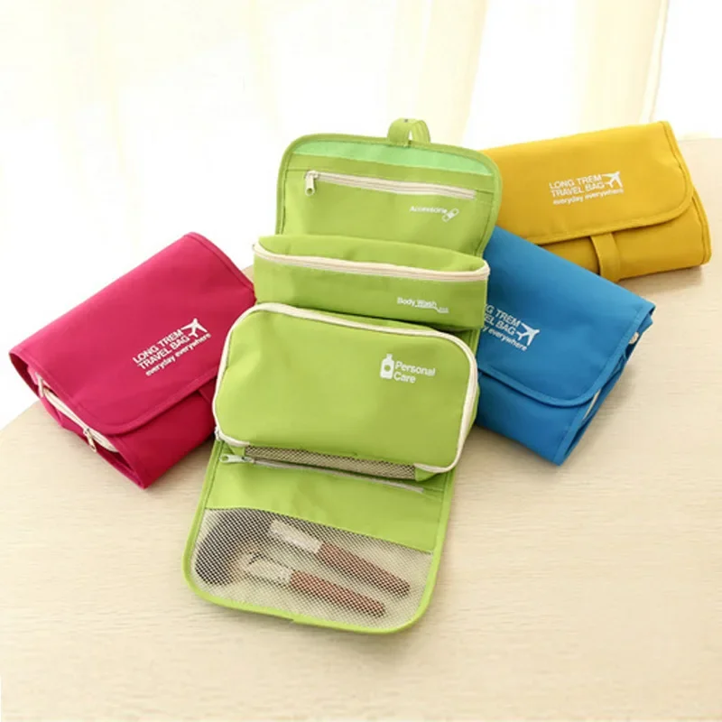

Women's Travel Cosmetic Bag Men's Toiletries Bath Organizer Hanging Folding Bra Shoes Case Suitcase Supply