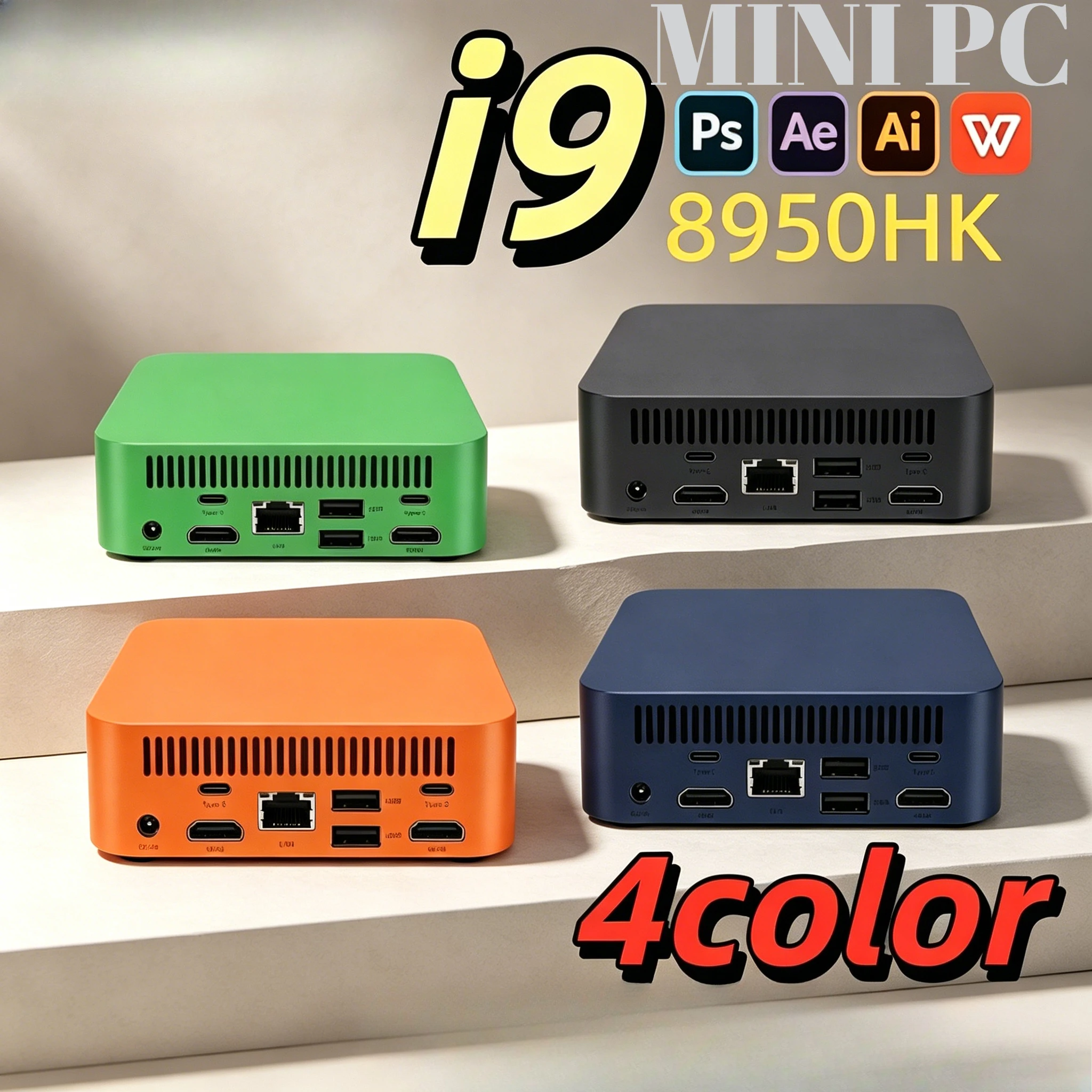 New MINI PC  Core i9 8950HK 16GB RAM 1TB 2TB SSD WIFI 6 BT5.2 4K HD Mini Gaming Office Study Pc