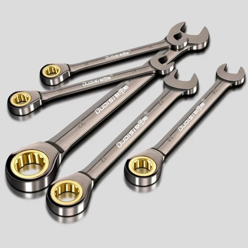 Multi-Function Ratchet Quick Wrench Dual Purpose Automatic Bidirectional Wrench Set Double End Automotive Maintenance Tools