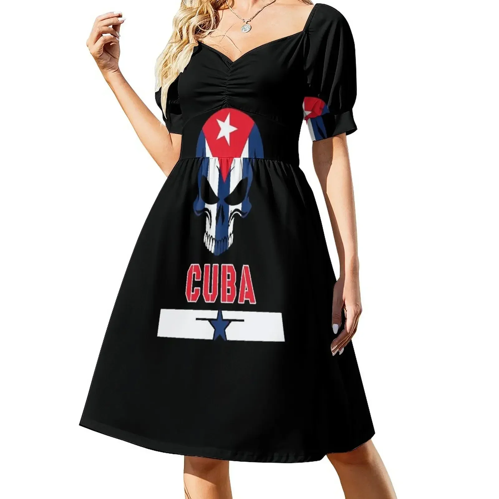 

Skull Cuba Short-Sleeved Dress dresses for women 2025 dress for woman Dress