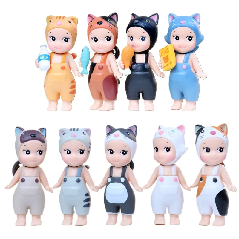 

9pcs Angel Cat Action Figures Model Kitten Gift Ornament Doll