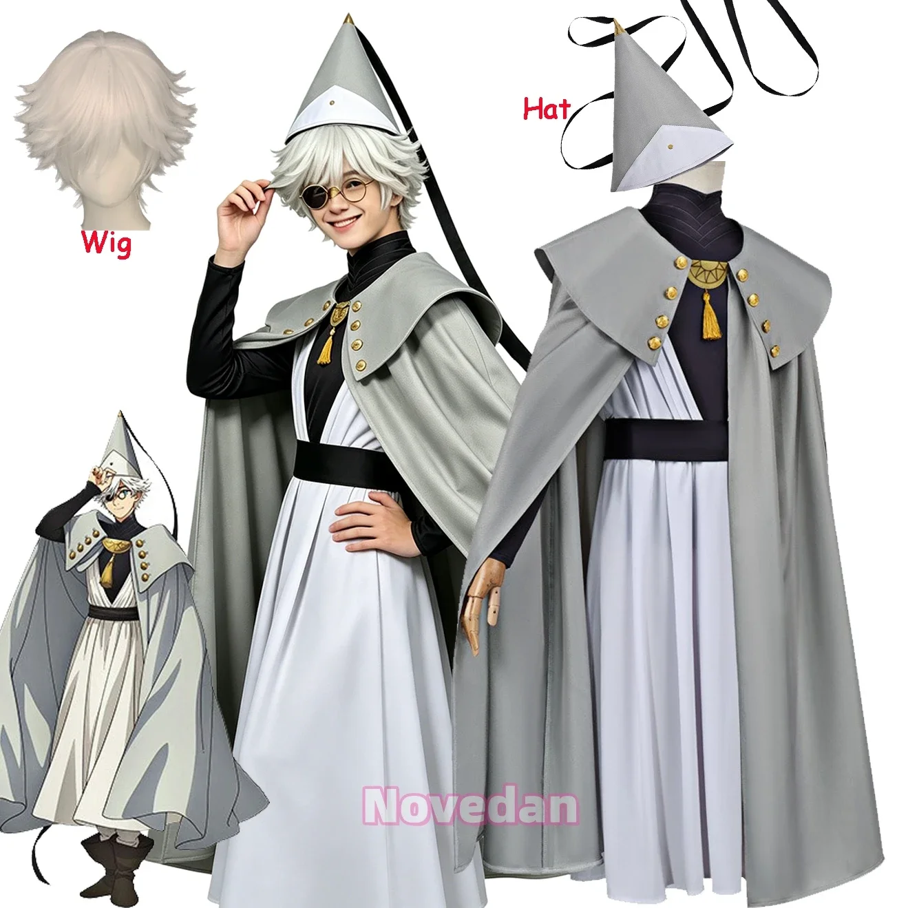 Anime Witch Hat Atelier Qifrey Costume Cosplay Wig Traveling Magician Costume Hat Tongari Boushi no Atelier Cos Outfit Halloween