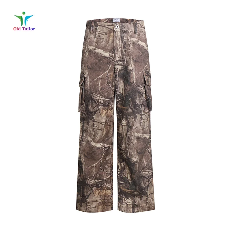 New Vintage Work Pants Hunting Camouflage Maple Leaf Straight Multi-Pocket Lounge Pants Mens Womens Brand Trousers