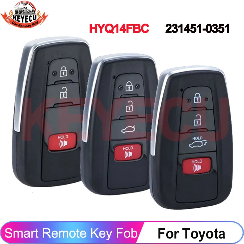 

KEYECU HYQ14FBC 231451-0351 Smart Key Remote Fob For Toyota Camry RAV4 Prius Highlander Avalon 2018 2019 2020 2021 8990H-0R030