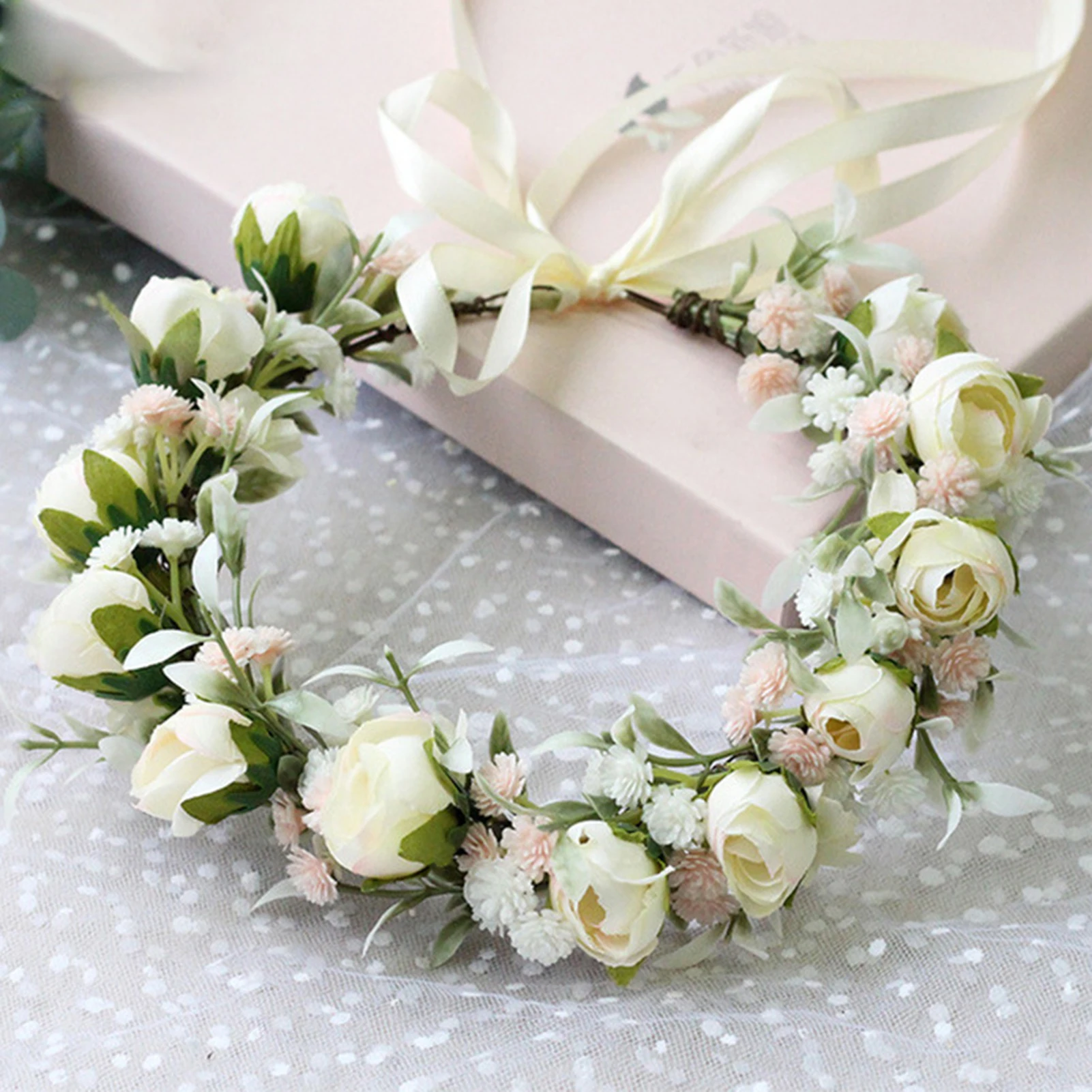 Flower Crown Garland Wedding Bridal Hair Accessories Tiaras Women Headpiece Fashion Ancient Bohemian Style Headwear Wreath 2023