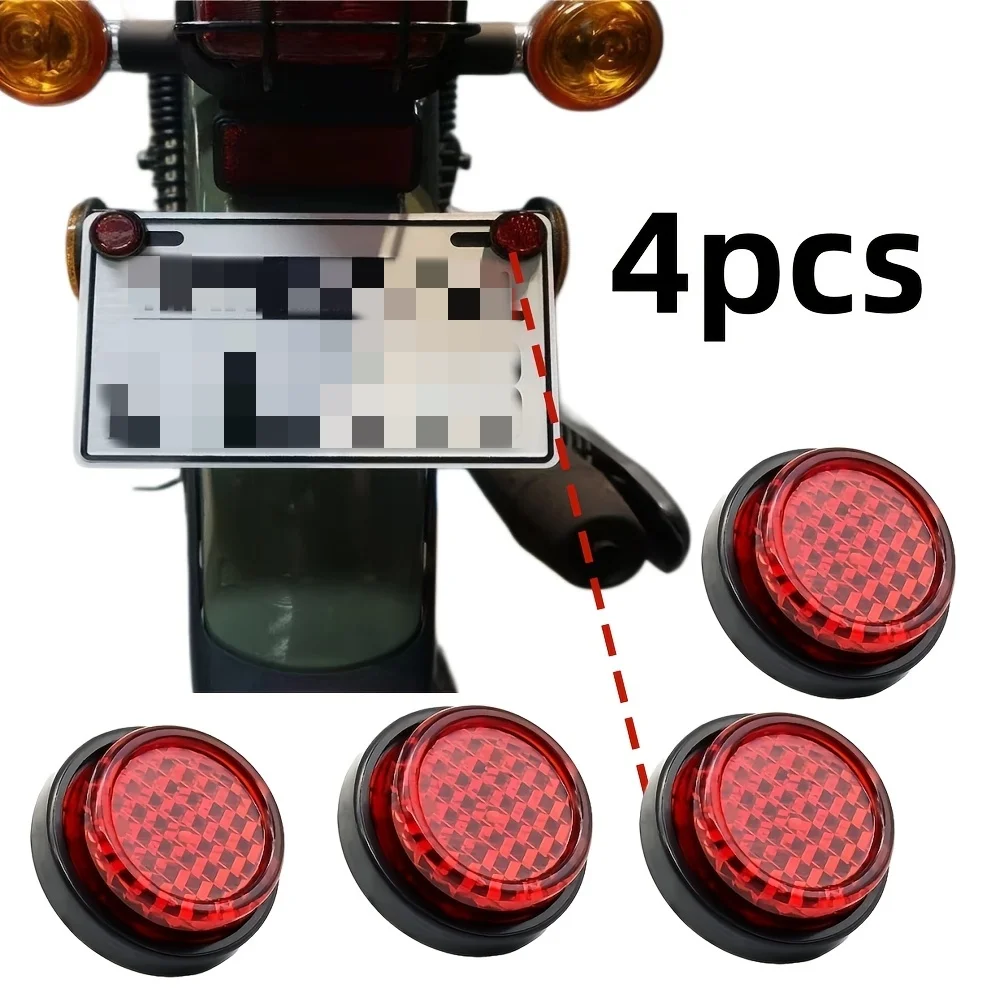 

Motorcycle License Plate Fixing Kit With Red Reflective Bolts Nuts Reflective Sheet Universal Screw Labels Motorcycle Bicycle