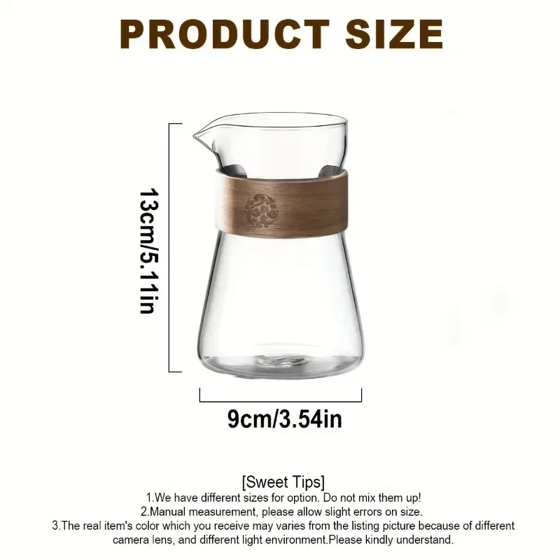 Coffee Pot Sharing Mug, Pour-over Coffee Cup with Wood Heat-Resistant Layer, Stainless Steel Coffee Filter Barista Coffee Server - view 6