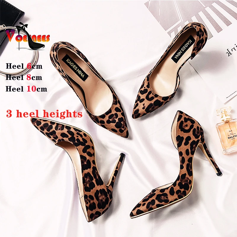 2024 New Sexy Women\'s Pumps High Heels Sexy Fashion Leopard Pointed 6CM 10cm 12cm Superfine Heels Suede Stiletto Single Shoes