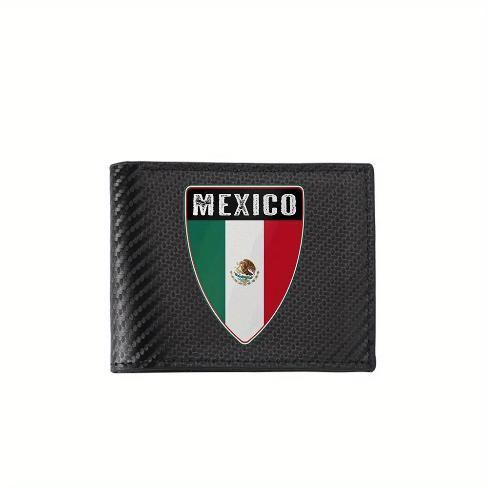 Flag emblem white eagle green Mexico Men's Wallets Simple Business Modern Stylish Printing Design Gifts For Father Boyfriend Chr
