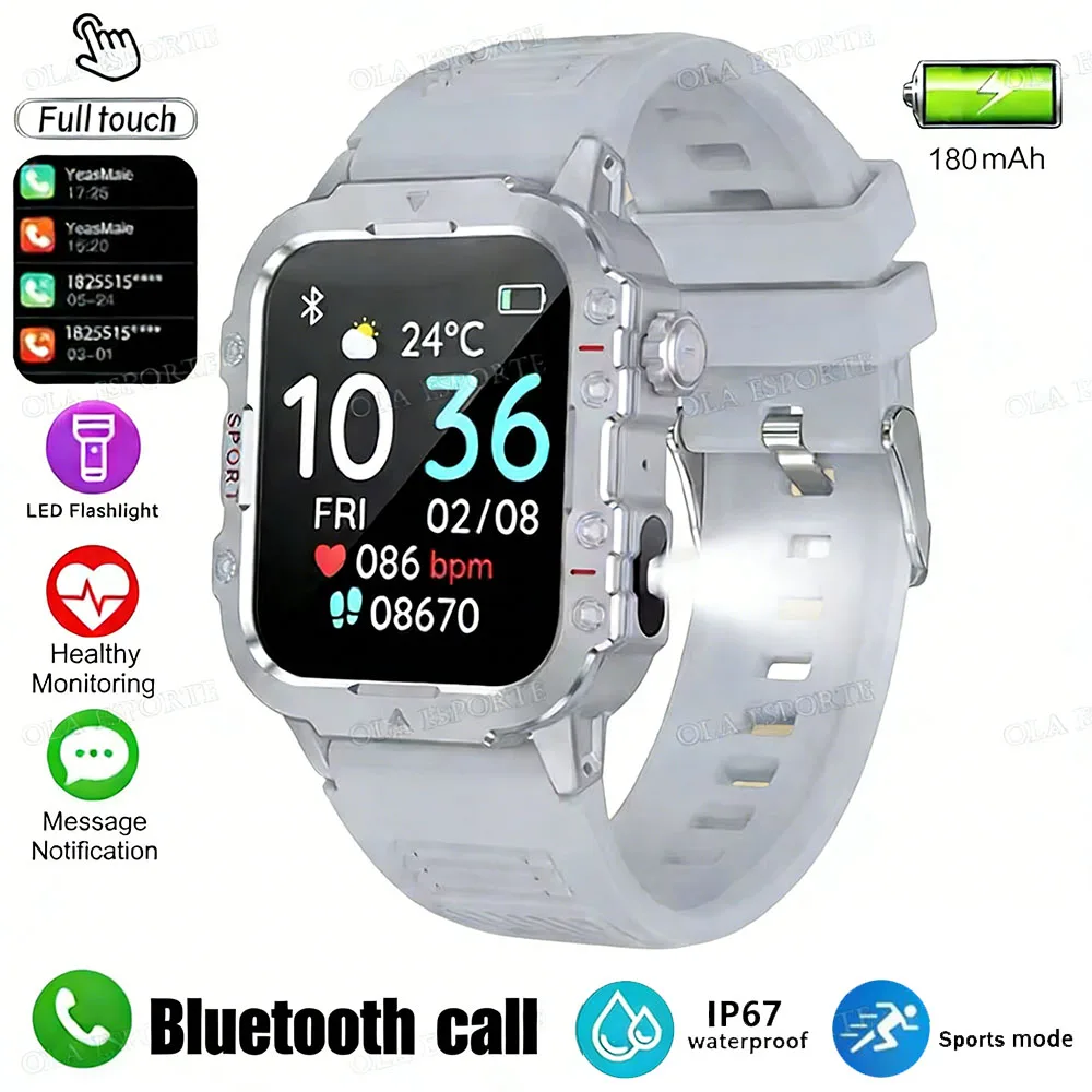 2026 Militär-Smartwatch für Herren 3ATM Outdoor-Sport Fitness-Tracker Blutdruck Gesundheitsüberwachung BT-Anruf GPS Smartwatch Ht30