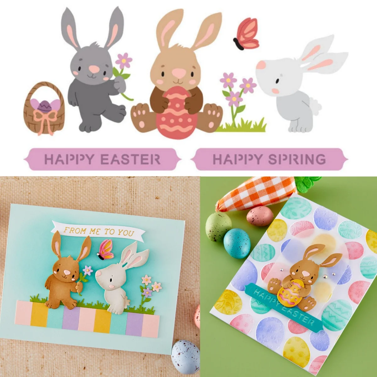 

2026 Happy Spring Easter New Bunny Buddies Metal Cutting Dies for DIY Decorating Scrapbook Paper Card Album Embossing Craft Die