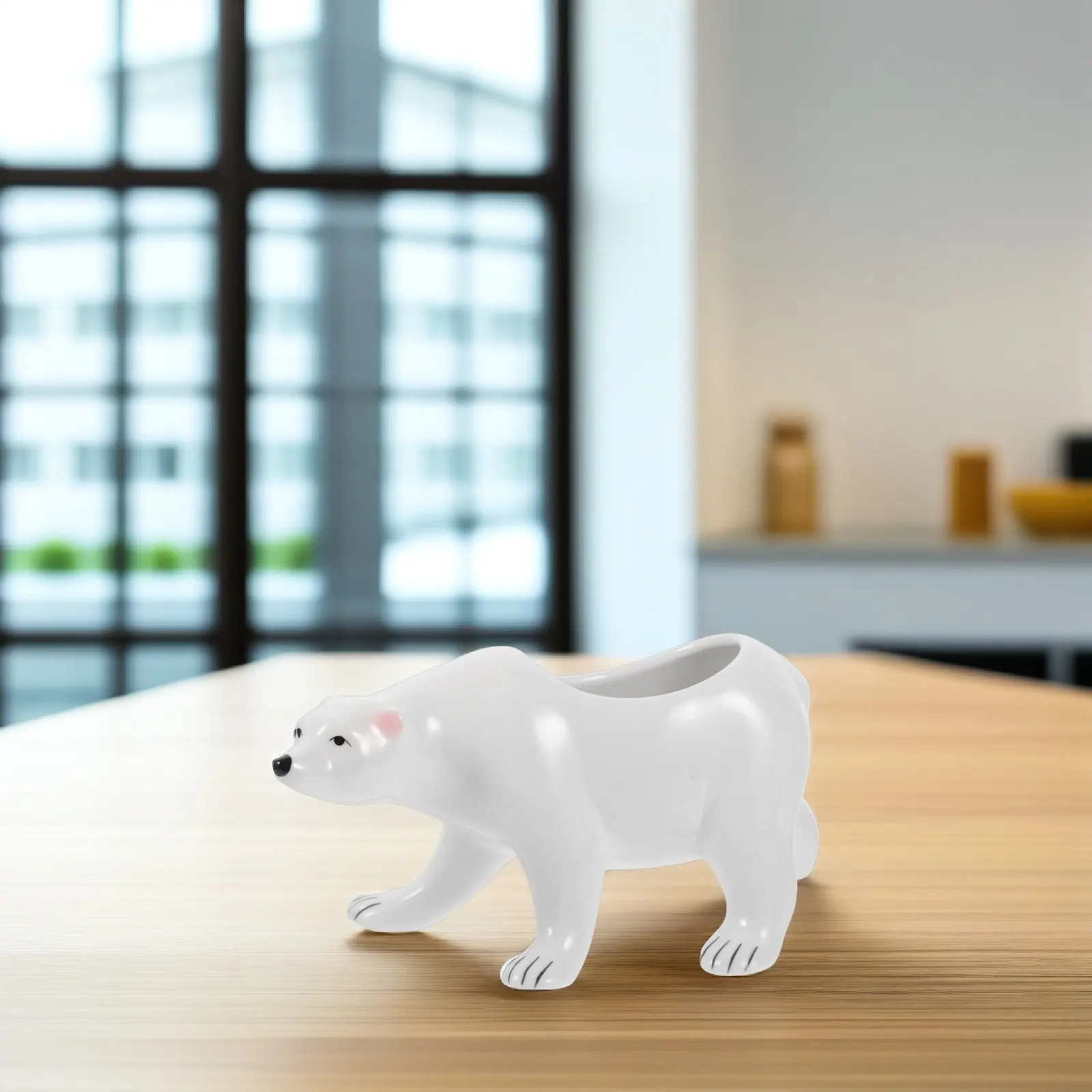 

Bear Shape Ceramic Succulent Planter Pot for Indoor Home Office Decor White Animal Flowerpot Small Garden Plant Container