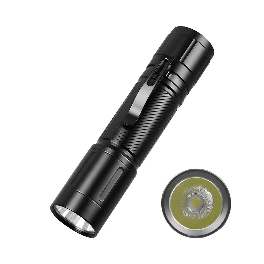Lampe de poche en alliage d'aluminium 1200LM, torche tactique Ultra brillante à longue portée avec Clip pour stylo, lanterne d'urgence extérieure à batterie 21700