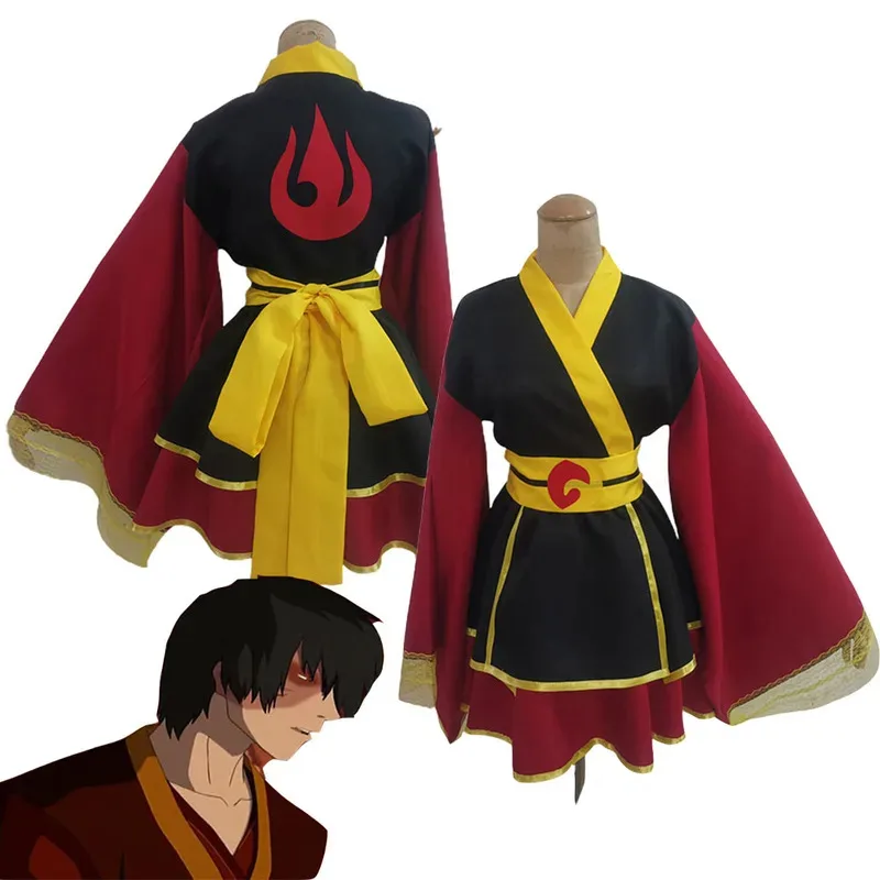 Avatar: o último mestre do ar zuko cosplay traje feminino meninas lolita dres roupas halloween carnaval terno sk;m1