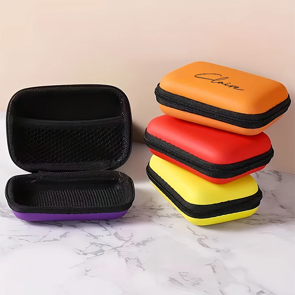 Personalized Earphone Storage Case Customizable DIY UV Print Name Nylon Material Durable Portable Storage Case Multicolours